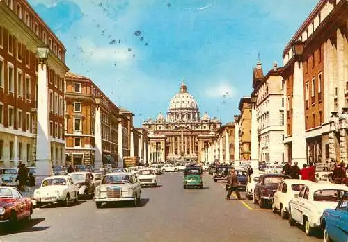 Postcard Italy Rome via della Conciliazione 1975