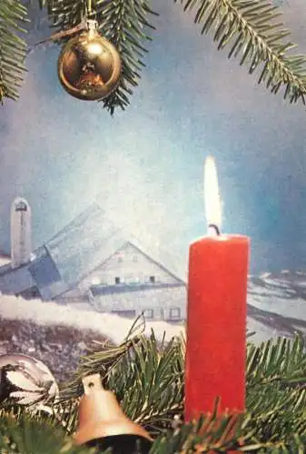 Holiday postcard Christmas New Year Romania bell