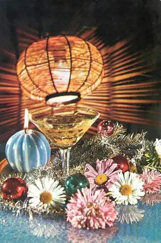 Flowers and plants postcard Romania Christmas candle flowers