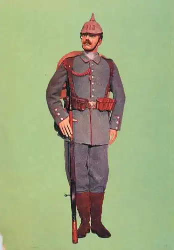 Military postcard WW1 great war uniforms France Invalides infanterie