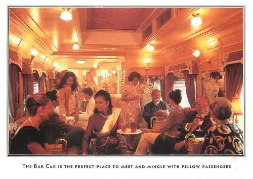 Tansportation postcard Easter Oriental express bar car