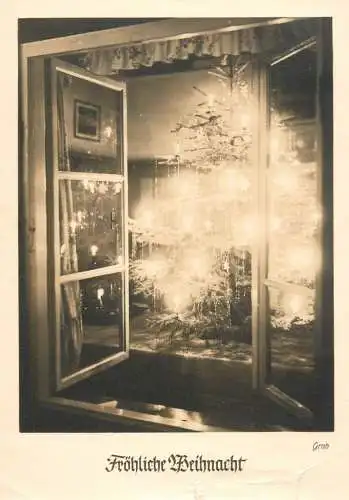 Holiday postcard Christmas scene
