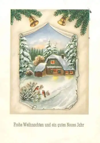 Religion postcard Herxlichen Gbuckwunsch 1947