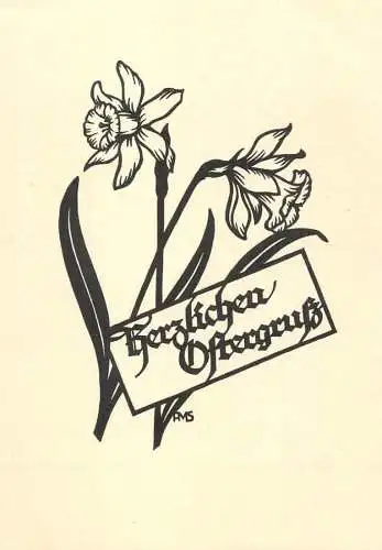 Holiday postcard flowers and plants drawing