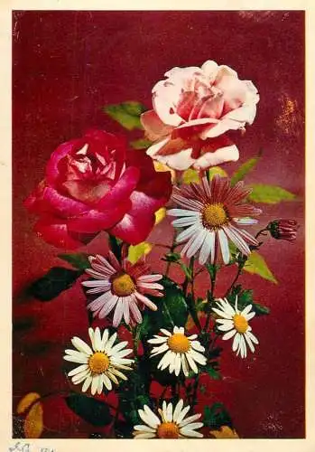 Holiday postcard flowers bouquet