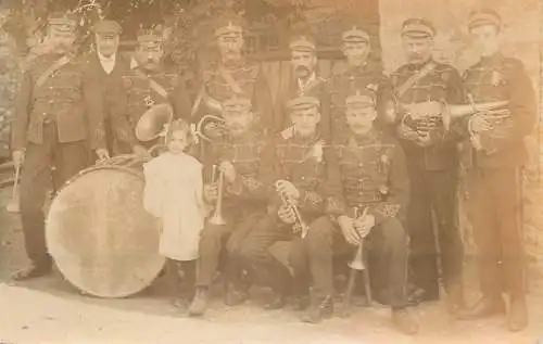 Photo postcard elegant group photo band musicians