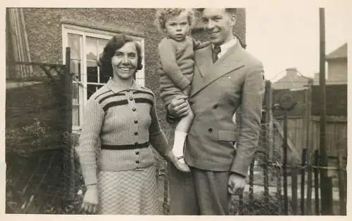 Photo postcard couple and baby