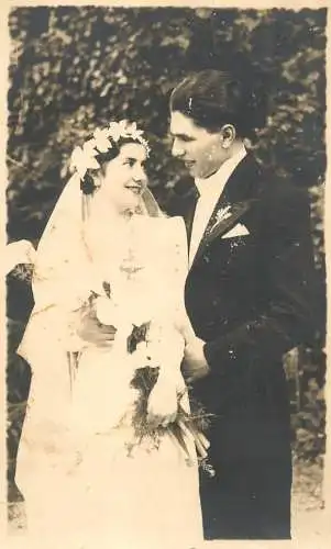Photo postcard wedding bride groom