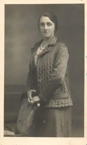 Annonymous person portrait vintage souvenir photo postcard elegant woman