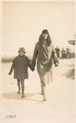 Children scenes & portraits souvenir photo elegant young girl and mother Jacky Easter 1931