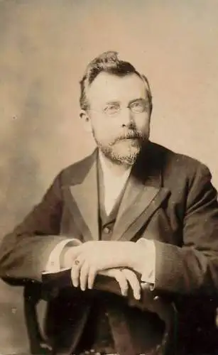 British social history souvenir photo elegant man beard and glasses