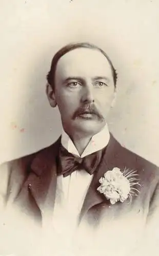 British social history souvenir photo elegant man moustache