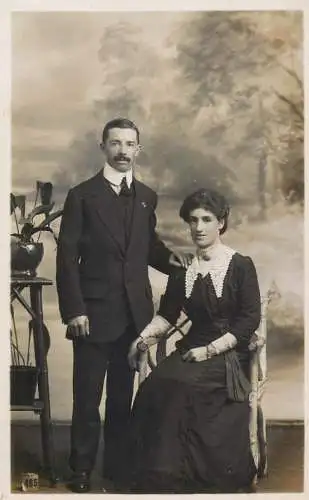 British social history souvenir photo elegant couple