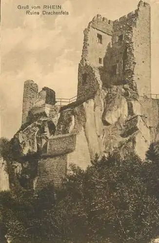 Germany gruss vom Rhein ruine Drachenfels