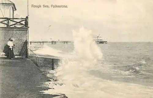 United Kingdom England Folkestone rough sea