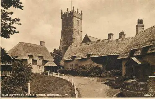 United Kingdom England Godshill old cottages and church