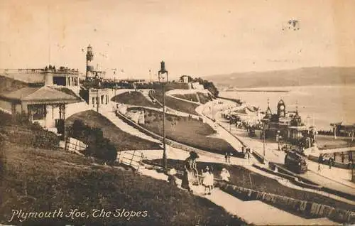 United Kingdom England Plymouth pier and lighthouse