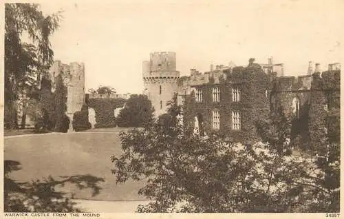 British castles postcard Warwick castle