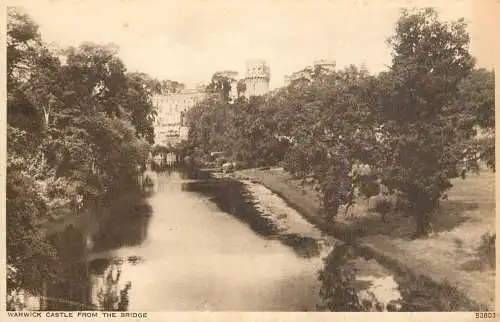British castles postcard Warwick castle