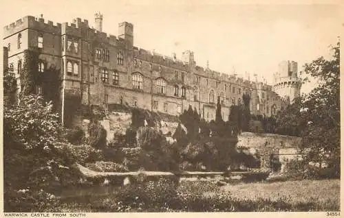 British castles postcard Warwick castle