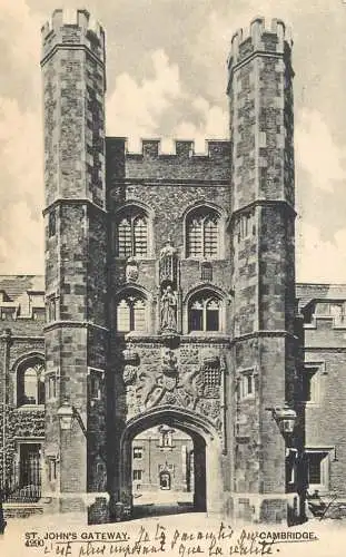 British castles postcard St. john's gateway Cambridge