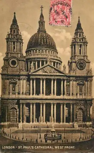British churches & cathedrals postcard London St. Paul's cathedral