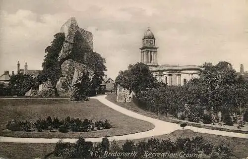 British churches & cathedrals postcard Bridgnorth Recreation ground