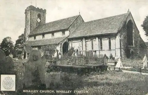 British churches & cathedrals postcard Whalley church station