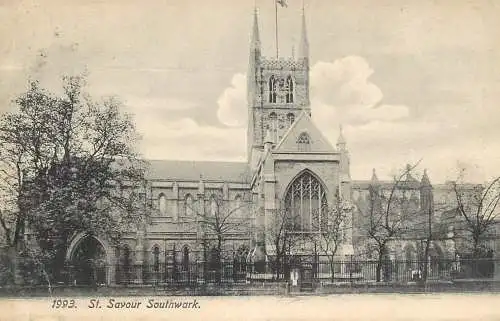 British churches & cathedrals postcard St. Savour Southwark