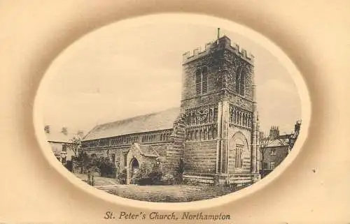 British churches & cathedrals postcard St. peter's church Northampton