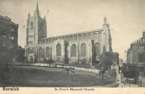 British churches & cathedrals postcard Norwich St Peter's Mancroft church