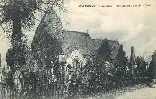 British churches & cathedrals postcard St. Leonard's on sea Hollington church