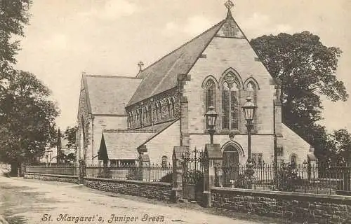 British churches & cathedrals postcard Juniper Green St. Margaret's church