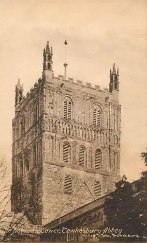 British churches & cathedrals postcard Norman Tower Tewkesbury abbey