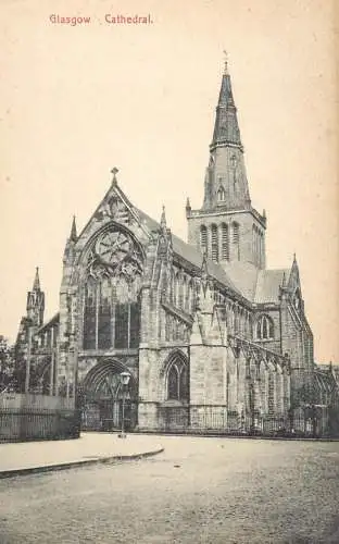 British churches & cathedrals postcard Glasgow cathedral