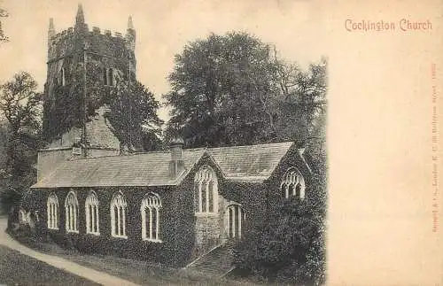 British churches & cathedrals postcard Cockington square