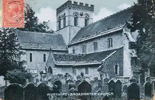 British churches & cathedrals postcard Worthing Broadwater church