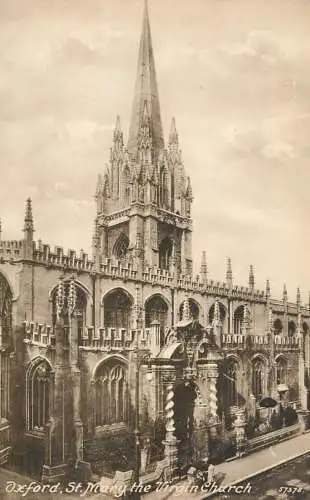 British churches & cathedrals postcard Oxford St. Mary the Virgin in church