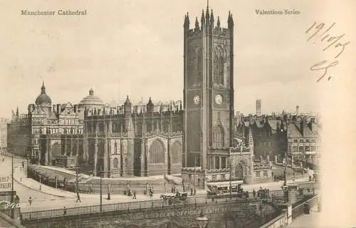 British churches & cathedrals postcard Manchester cathedral