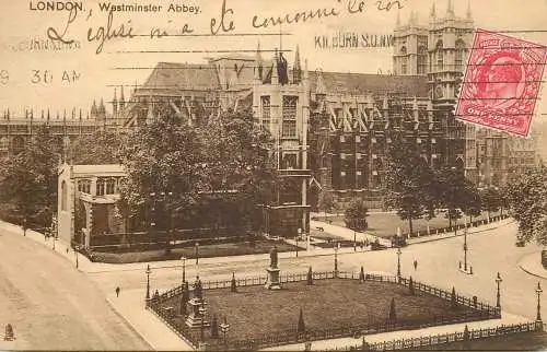 British churches & cathedrals postcard London Westminster abbey