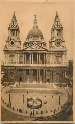 British churches & cathedrals postcard London St. Paul cathedral