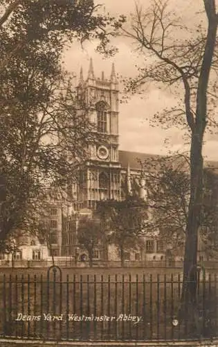 British churches & cathedrals postcard Westminster abbey Deans yard