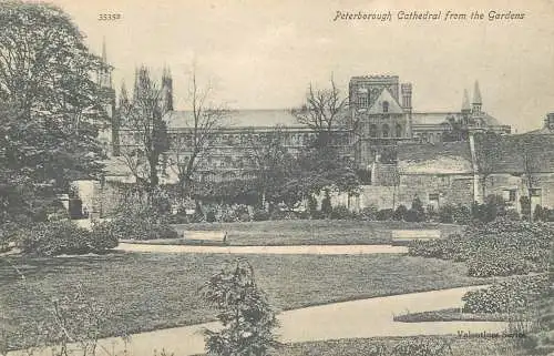 British churches & cathedrals postcard Peterborough cathedral