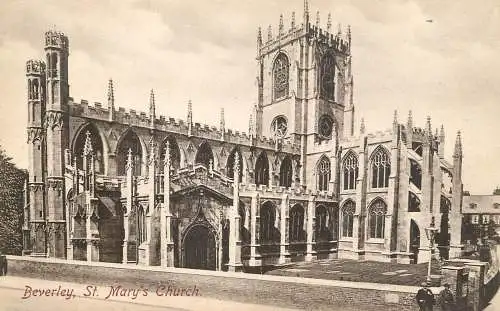 British churches & cathedrals postcard Beverley St. Mary's church