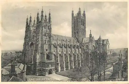 British churches & cathedrals postcard Canterbury cathedral