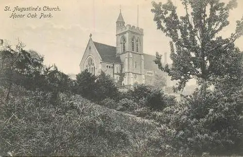 British churches & cathedrals postcard St. Augustine's church Honor Oak Park