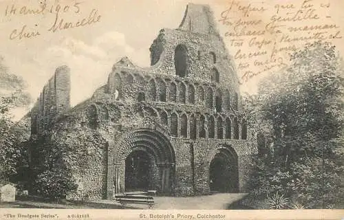 British churches & cathedrals postcard Colchester St. Botolph's priory