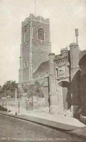 British churches & cathedrals postcard St. Peters church Wolsey's gate