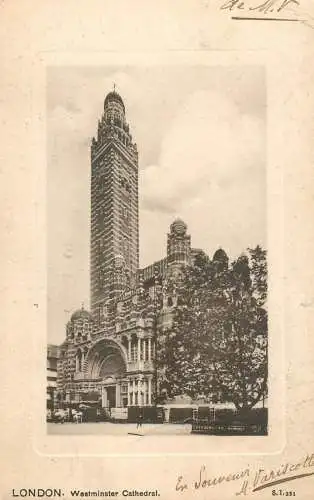 British churches & cathedrals postcard London Westminster cathedral