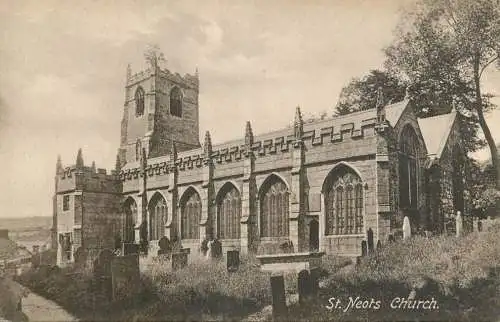 British churches & cathedrals postcard St. Neots church